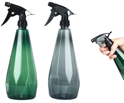 YANCAIYUNL 2Pcs 500ml Spray Bottles for Cleaning, Gardening, Hairdresser, Household, Garden, Plants, Car, Kitchen - Plastic, Clear, Leak Proof, Ergonomic Design, Adjustable Spray