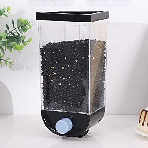 Dispensador de cereales, dispensadores de granos de barril, dispensador de cereales grande montado en la pared, contenedores de almacenamiento de alimentos con tapa, dispensadores de granos, interrupt