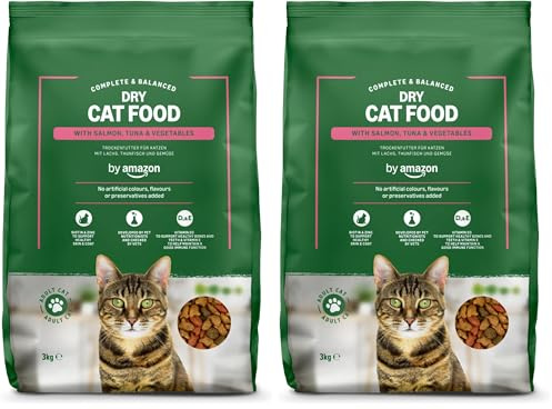 by Amazon - Complete Dry Cat Food with Salmon, Tuna and Vegetables, 2 pack of 3kg