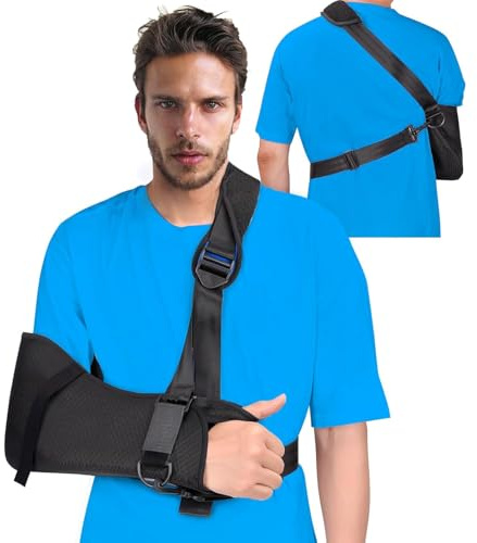 Fasola Funda Reversible con Tabla de Soporte – Inmovilizador Ligero para Hombro para Clavícula Rota, Manguito Rotador, Codo y Muñeca – Almohadilla de Cuello Confortable para Mayor Estabilidad, S