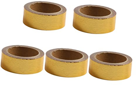 DOITOOL 5piezas Cinta Adhesiva Decorativa Bronceada Kit De Cintas Para Manualidades Decoración De Álbumes y Envolturas De
