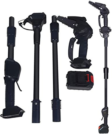 Cordless Pole Saw for Tree Trimming, 6-Inch Long Reach Chainsaw with Telescopic Handle, Includes 2 Batteries & Charger, Lightweight Electric Pruner for High Branches and Garden