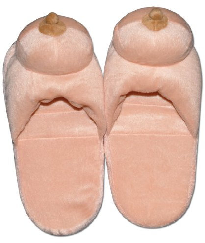 You2Toys Unisex Erwachsene Plásch-hausschuhe, Stáck You2Toys Busen Pl sch Hausschuhe 1 St ck, Hautfarben, 44 EU