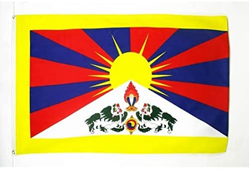 AZ FLAG - Bandera Tibet - 150x90 cm - Bandera Tibetana - Budista 100% Poliéster Con Ojales de Metal integrados - 110g - Colores Vivos Y Resistente A La Decoloración