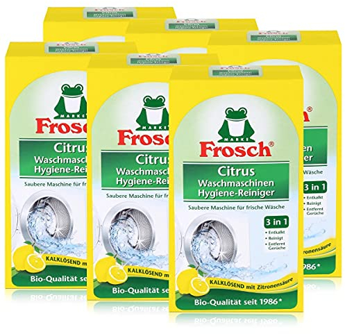 Frosch Citrus Waschmaschinen Hygiene-Reiniger, Maschinenreiniger für eine hygienische Waschmaschine, 6er Pack (6 x 250 g)