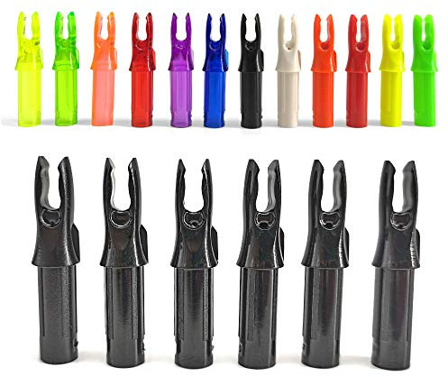 ZSHJGJR 50 Pack Archery Arrow Nock ID 6.2mm/.244 Plastic Insert Arrow Nocks Tail for DIY Hunting Shooting Arrows (Black)