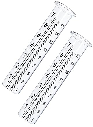 Mateda 7 Capacity Rain Gauge Glass Replacement Tube with Lid Design for Yard Garden Outdoor Home (2)