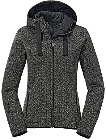 Schöffel Damen Fleece Hoody Aurora L, weicher Fleece Pullover aus elastischem Super Warm Fleece, atmungsaktiver Hoodie mit Stretch, black, 36