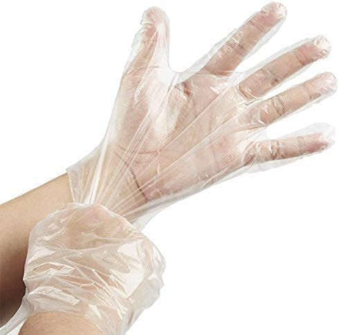 MAQA 100 pz Guanti in polietilene Microgrip, Guanti trasparenti monouso igienici e antibatterici, Guanti usa e getta per alimenti