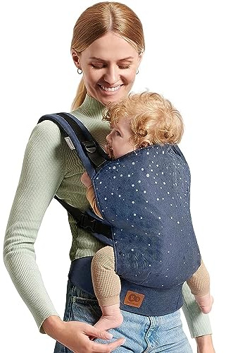 Kinderkraft Marsupio Neonati NINO Confetti, Ergonomico, Ventrale e Dorsale, Regolabile, per Bambini, 3 Mesi Fino 20 Kg, Blu