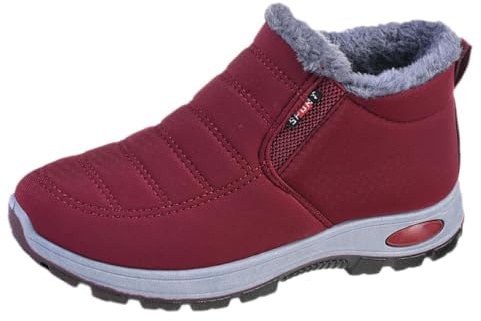 ticticlily Bottes de Neige Femme Bottes d'hiver Fourré Chaude Plats Confort Bottines Casual Chaussures Extérieur Thermique Léger Antidérapant Baskets