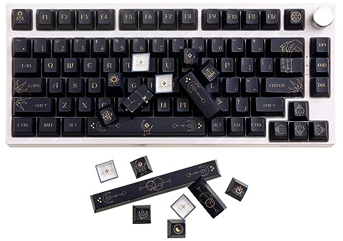 GK GAMAKAY 150 Keys Constellation Keycaps Set, Original Cherry Profile Five-Sided Thermal Sublimation PBT Keycap for 61/87/98/104/108/Alice Layout Mechanical Gaming Keyboard (Constellation Theme)