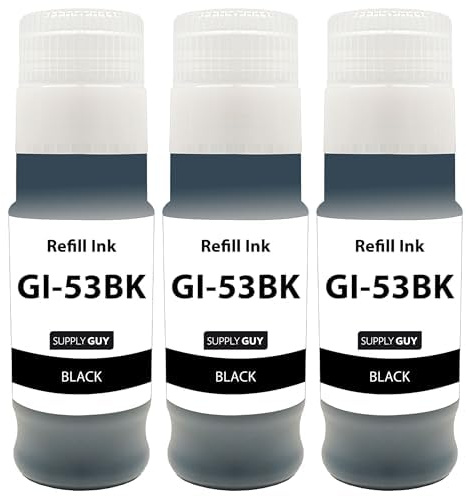 Supply Guy 3x bläck kompatibel med Canon GI-53 PGBK Svart för Pixma G 550 G 650