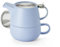 teemando® Tea-for-one Set Saara, blau Keramik, 4-teilig mit Edelstahlsieb- und -deckel Kanne 0,45 l, Tasse 0,3 l Kanne: H 10 cm, Ø 6,7 cm Tasse: H 6 cm, Ø 10 cm