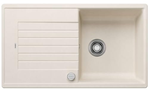 BLANCO ZIA 5 S | Granitspüle aus SILGRANIT softweiß | Einbauart: Einbau von Oben | reversibel | für 50 cm breite Unterschränke | Großes Becken | Reinigungsfreundliche Öberfläche
