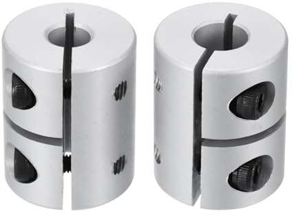 QUARKZMAN 2Stk Wellen Kupplung 6.35mm auf 8mm Aluminium Einzel Geteilte Klemm Kupplung Schrittmotor Rad Kupplung Gelenk Verbinder für Selbstbau Modell 3D Drucker