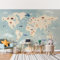 Bilderwelten Fototapete Kinderzimmer 255 x 384 cm Weltkarte Kinder Kindertapete Tiere Vliestapete Tapete XXL Wanddeko Ideen