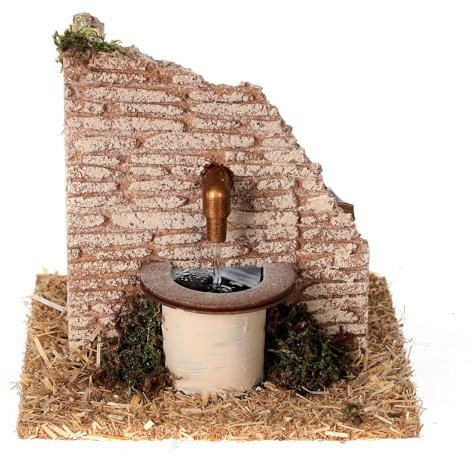 Fontana Muro Pietre 15x15 cm presepe 10 cm