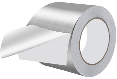 Supaway 1 Rollo de Cinta de Aluminio 100 mm x 50 m Cinta Adhesiva Resistente al Calor para Electrodomésticos, Automóviles y Electrónica