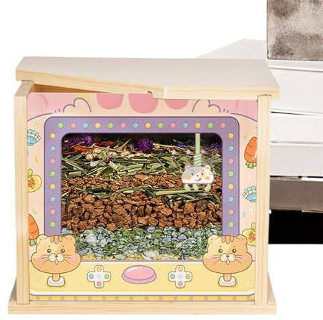 Caja de excavación para hámsters – Baño transparente y espacioso para roedores | Refugio creativo para erizos, ardillas, cimentarios y jaulas de ratones | Juego y descanso