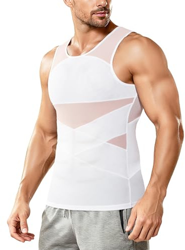 Junlan Débardeur Compression Homme Maillot de Corps Gilet de Sport sans Manche Gaine Ventre Plat Body Shaper Tee Shirt