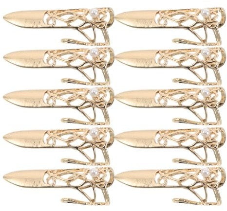 AKOOSY 10 Piezas Anillos para Puntas de Dedos Estilo Antiguo Dorado Ajustables de Aleación de Zinc para Disfraz y Manualidades Diseño Portátil y Retro