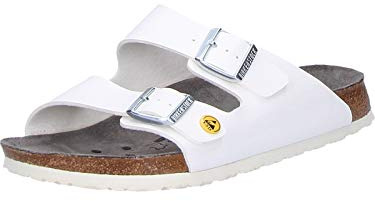 Birkenstock Arizona Birko-flor Esd unisex arbetssko ARIZONA antistatisk Birko-Flor vit stl. 35 – smal fotbädd, Vit, 45 EU