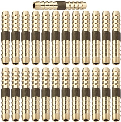 LTWFITTING Messings Sammanfogare för Slang 5mm ID Passar för Luft Vatten Bränsle och Båtar (25 st)
