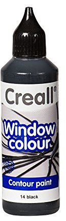 Creall Havo20114 Bouteille de Couleur pour fenêtre en Verre Contour Noir 80 ML