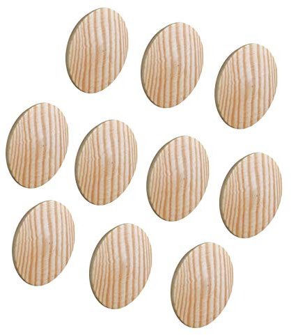 Gedotec Abdeckkappen MINIFIX Loch-Abdeckungen Holz für Blind-Bohrung Ø 35 mm | Massivholz Kiefer naturbelassen | Gesamt Ø 38 mm | Kappen rund zum Eindrücken | 10 Stück - Schrauben-Kappen für Möbel