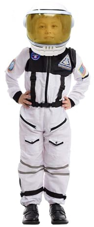 Spooktacular Creations Disfraz de piloto de Astronauta de la NASA con Casco de Visera móvil para niños (Large)