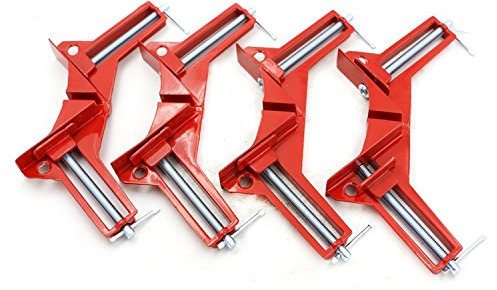 90 Grad Rechts Winkel Klemme, 4 Stück Winkelspanner Holz Eckspanner Set, Einstellbare Holz Vice Gehrungszwinge für Holzarbeiten, Bilderrahmen, DIY Handwerkzeuge Eckklemme