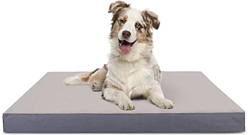 Nobleza Cama Perro Grandes Ortopédica, Colchoneta Perro Lavable, Colchon Perro con Funda Desenfundable, Relleno Grueso, Forma de Huevo, Tamaño L, 90x70x8cm, Gris