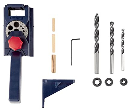 Stift-Set Führungsschiene für Holzbohrer, Ø 6/8/10 mm, 158 Stück, Dübel und Bohrer inklusive KWB