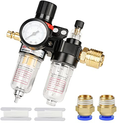 oumuik 1/4 Air Filter Regulator Compressor air Compressor Accessories, Compressed Air Pressure Regulator, Quick Couplings and Pressure Gauge