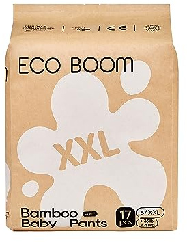 ECO BOOM Training Pants for Toddler Potty, Hypoallergenic for Sensitive Skin, Size 6 Suitable for 33+lb (XXL - 17 Count)