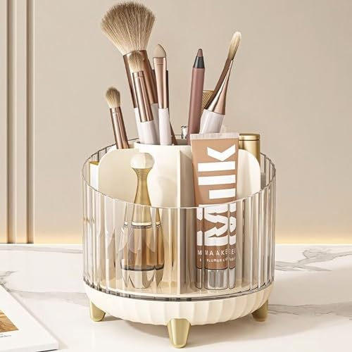Merikio Make Up Organizer, 360° Drehbarer Beauty Organizer,7 Fächer Schminktisch Zubehör, Kosmetisk Organizer,für Frisiertisch, Schlafzimmer, Bad