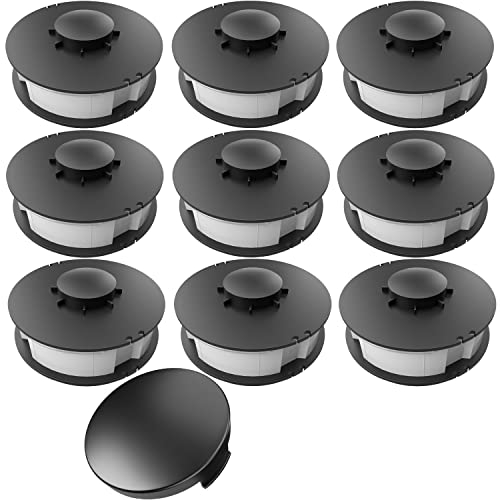 FixedbyU Fadenspule Ersatzspule Set 9 Spulen + 1 Spulenabdeckung passend für ALDI Gardenline Elektro-Rasentrimmer GLR 450 451 452 453 454 455 456 457 458 459 450
