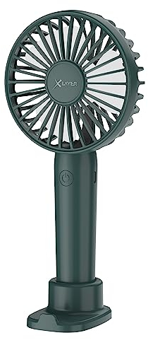 Xlayer Mini Handventilator I Tischventilator I Wiederaufladbar I Tragbarer Akku Ventilator leise I 3 Geschwindigkeiten I Mini Ventilator für Reisen, Büro, Festival, Camping I Geschenke für Frauen