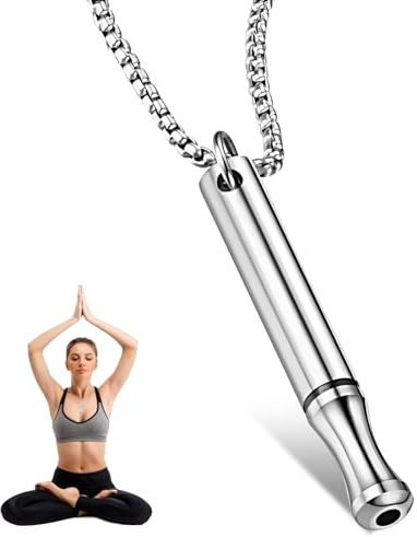 DMNQ Atemkette Rauchentwöhnung,Rauchentwöhnung Kette,Rauchentwöhnung Atmungskette,Rauchfrei Hilfsmittel,für Angst, Stress,Panikattacke Relief Meditation,Silber