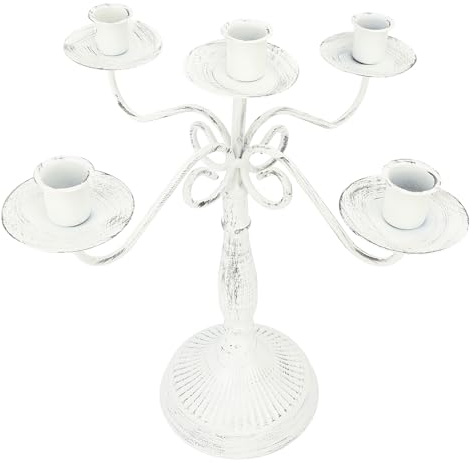 Pyhodi Candélabre en Métal à 5 ​​Bras, Bougeoir en Fer Décoratif Luxueux Bougeoir, Bougeoir élégant pour Table à Manger de Mariage, Fête de Noël, Décoration de la Maison