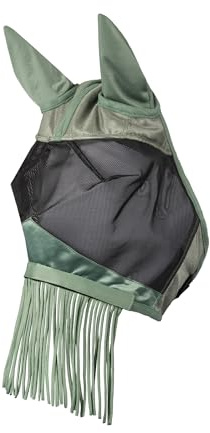 Horze Fly Mask with Detachable Nose Fringe - Sea Spray - XL