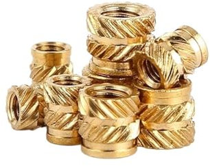 Messing-Heat-Set, gerändelte Gewinde-Einsatzmuttern for 3D-Druck, eingebettete Teile, Heißschmelz-Einsatz aus Kunststoff M2 M2,5 M3 M4 M5 M6 (Color : Length 4.5mm, Size : M5xOD7.0 (30Pcs))