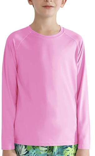 Valcatch T-shirt de protection solaire UPF 50+ à manches longues pour enfants et adolescents, chemise de pêche, de randonnée, t-shirt à séchage rapide, performance athlétique, course à pied, gym