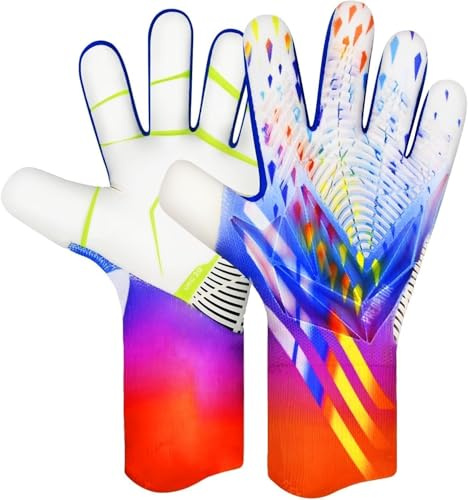 QUICARD Soccer Goalkeeper Gloves, Ultimate Grip Football Goalie Gloves with Size 6/7/8/9/10, Strong Receiver, American Football for Men, Boys, Youth, Adult, Kids (White, 8)