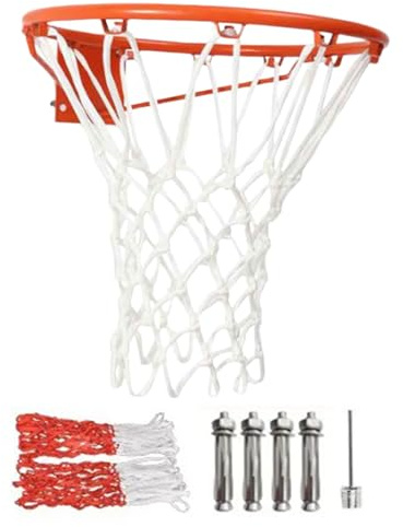 Canestro da Basket da Parete 35CM, Grande Canestro da Parete, anello da basket con rete, Rete Resistente agli Strappi per interni ed esterni, per bambini e adulti Esterno Giardino Kit MontaggioIncluso