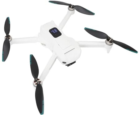 POENVFPO Drone con Doppia Fotocamera, Stabilizzazione 2K HD e EIS con Quadricottero WiFi Remoto LCD con Tempo di Volo di 20 Minuti per la Fotografia Aerea (2 batterie)