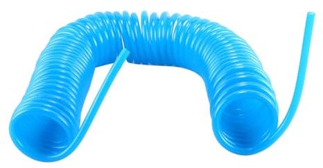ACOLY Tuyau spiralé à air comprimé de 9 m, avec connecteur, pour usage domestique, atelier, voiture, bleu, diamètre 6 x 4 mm