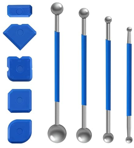 Lot de 9 grattoirs à joints, raclette en silicone, extracteur de joints, extracteur de joints en silicone, pour carrelage de salle de bain et cuisine