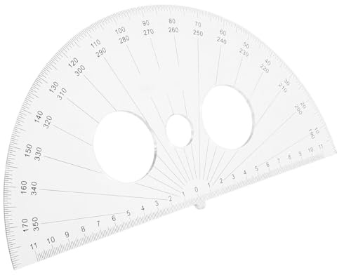 WRITWAA Sturdy Plastic Semi-Circle Protractor 25Cm, 180 Degree Angle Measuring Tool for Student Math Learning and Design, Convenient Half Circle Protractor for Classroom and Drafting